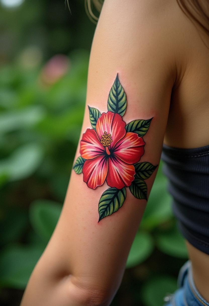 flower hibiscus tattoo
