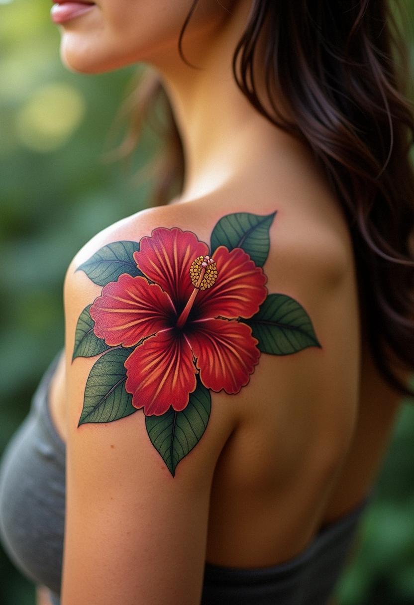 flower hibiscus tattoo