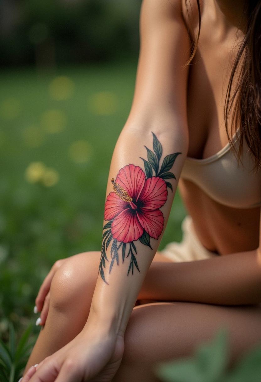 flower hibiscus tattoo