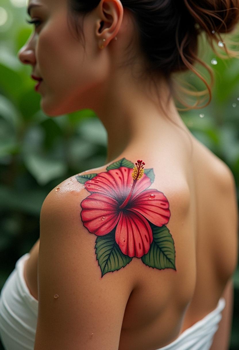 flower hibiscus tattoo