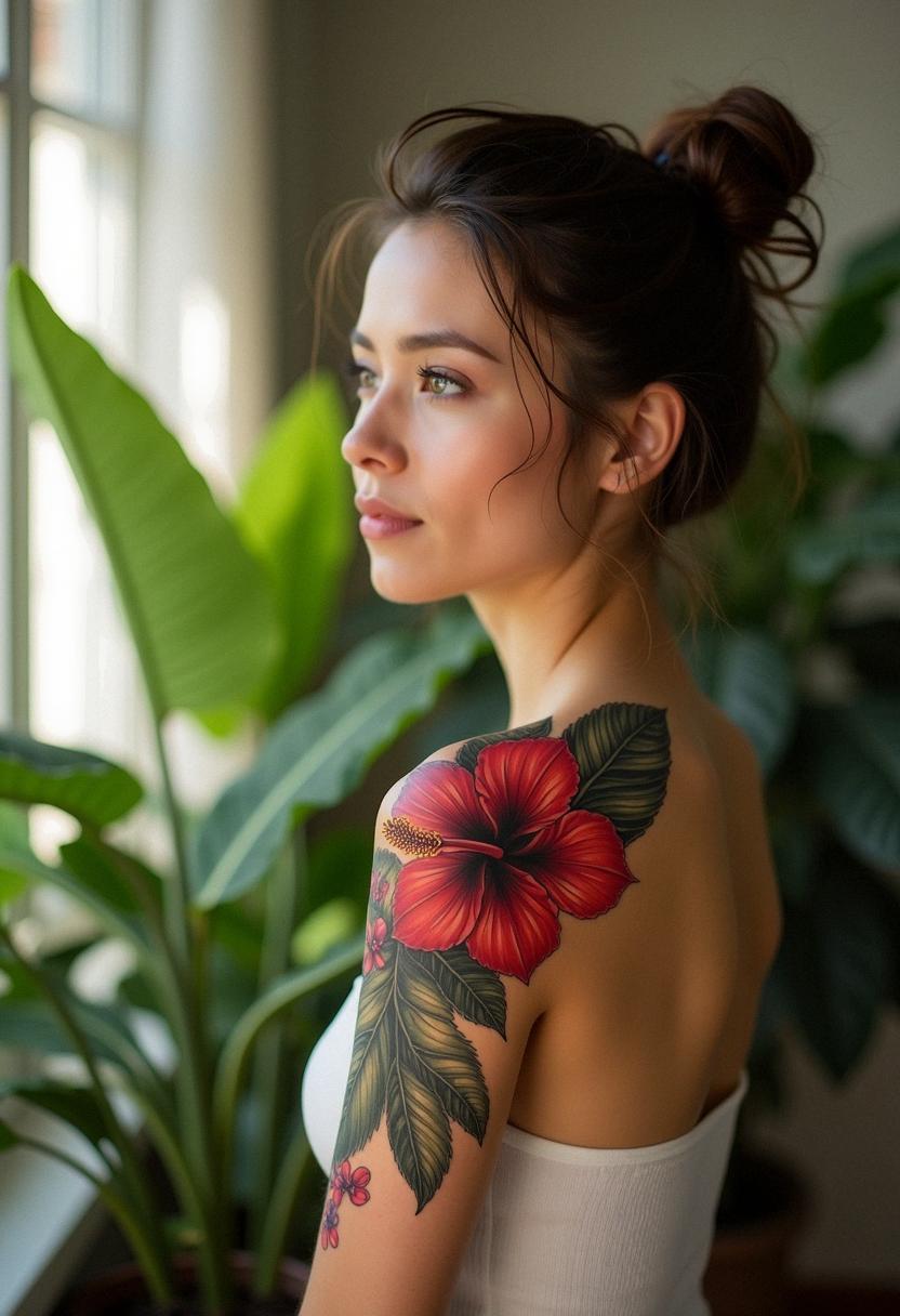 flower hibiscus tattoo