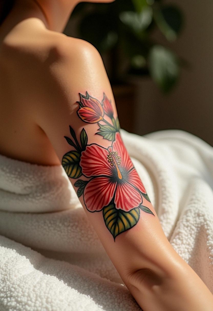 flower hibiscus tattoo