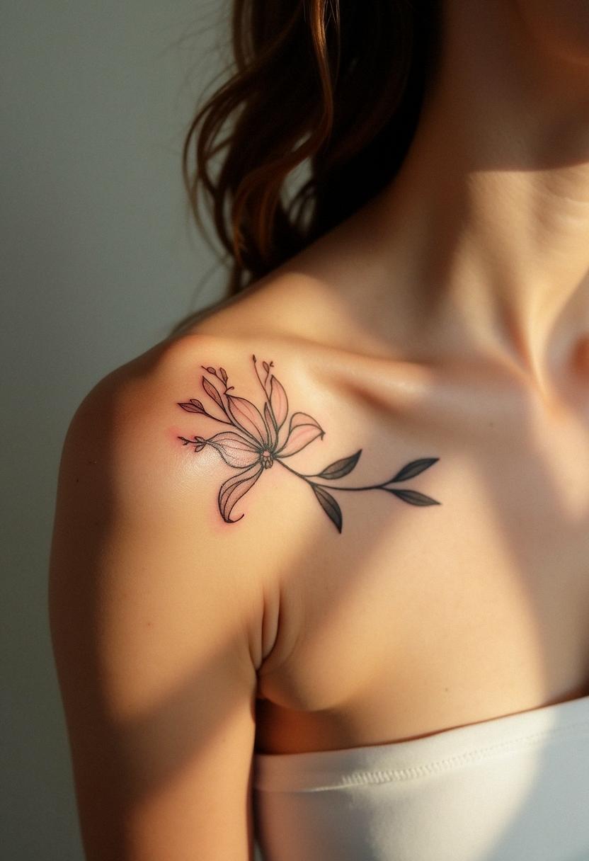 flower shoulder tattoo
