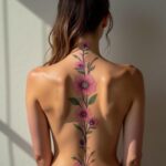 Flower Spine Tattoo 00001