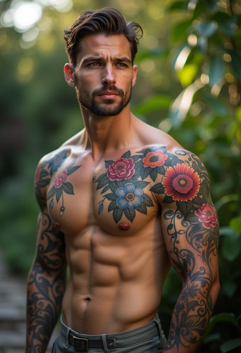 flower tattoos male