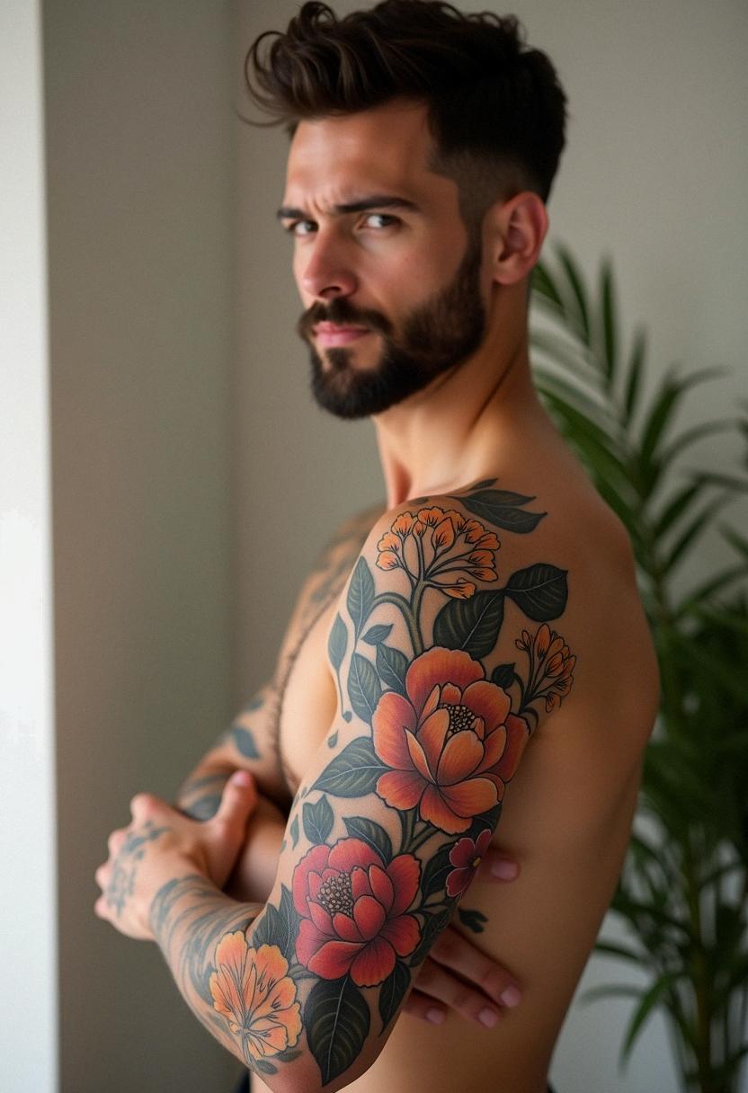 flower tattoos male