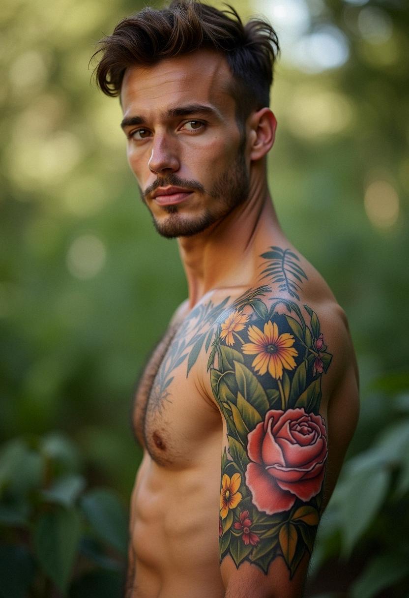 flower tattoos male