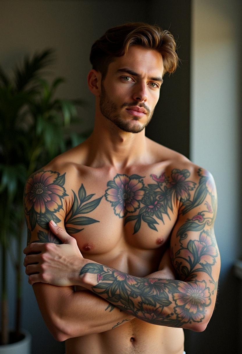 flower tattoos male