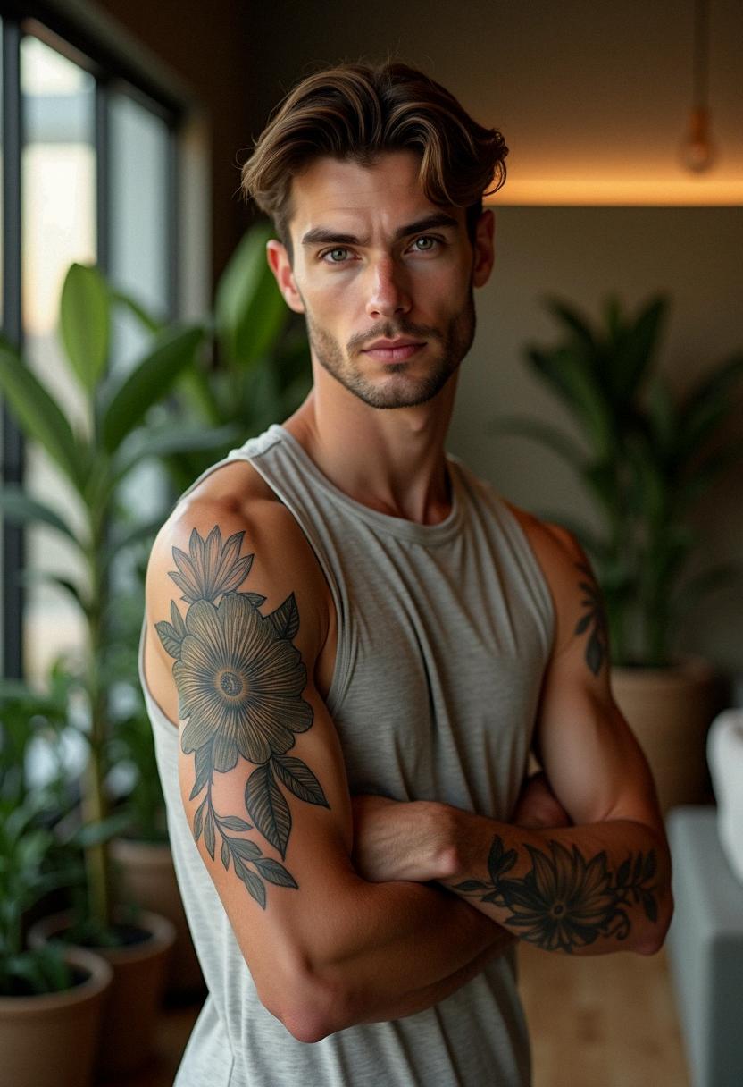flower tattoos male