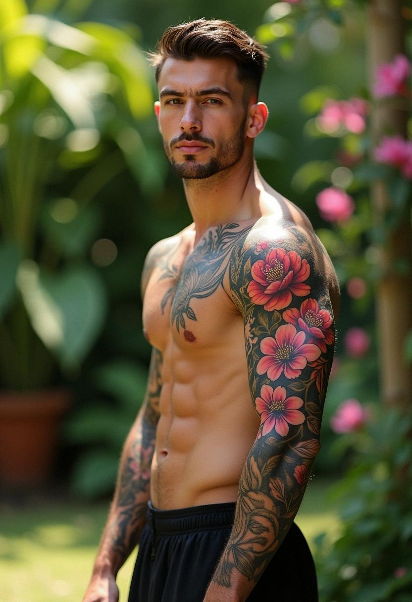 flower tattoos male