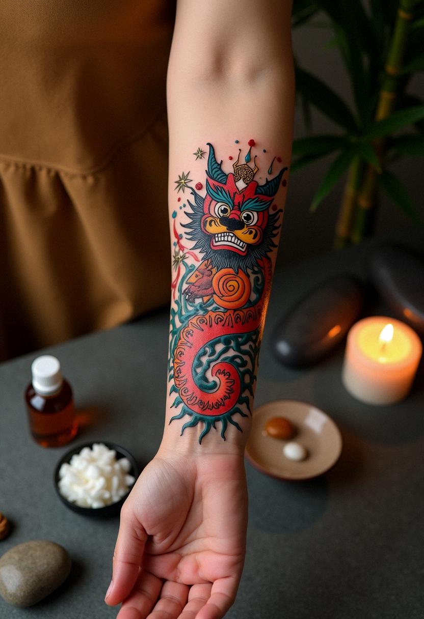 foo dog tattoo