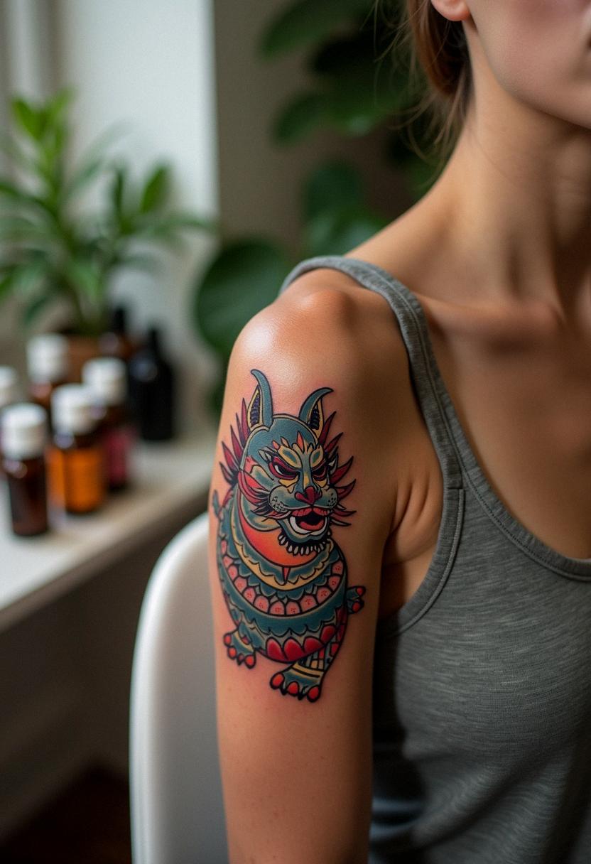foo dog tattoo