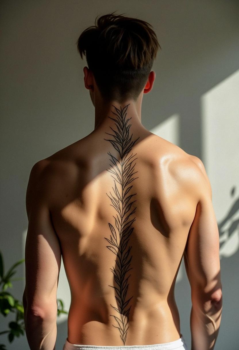guy spine tattoos