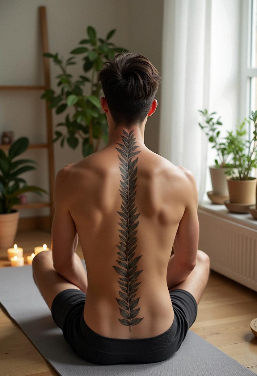 guy spine tattoos