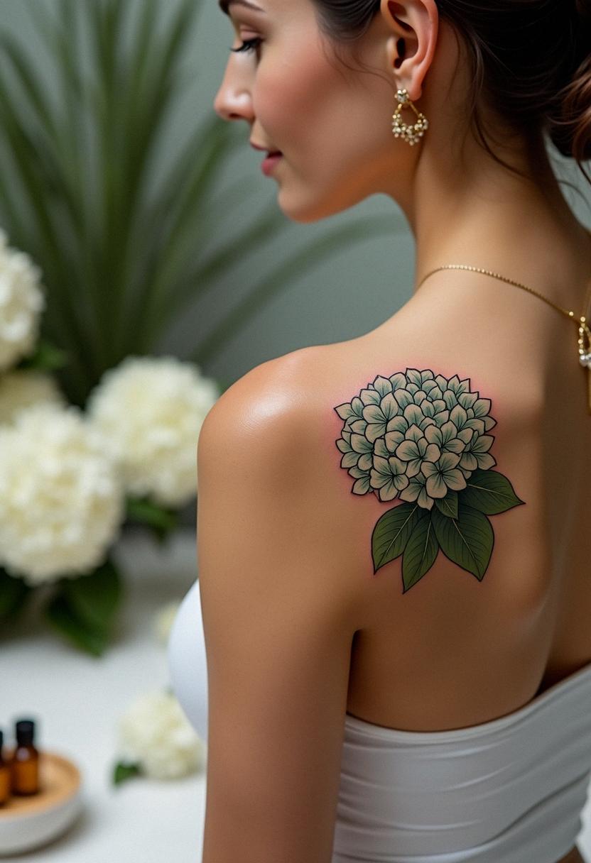hydrangea tattoo