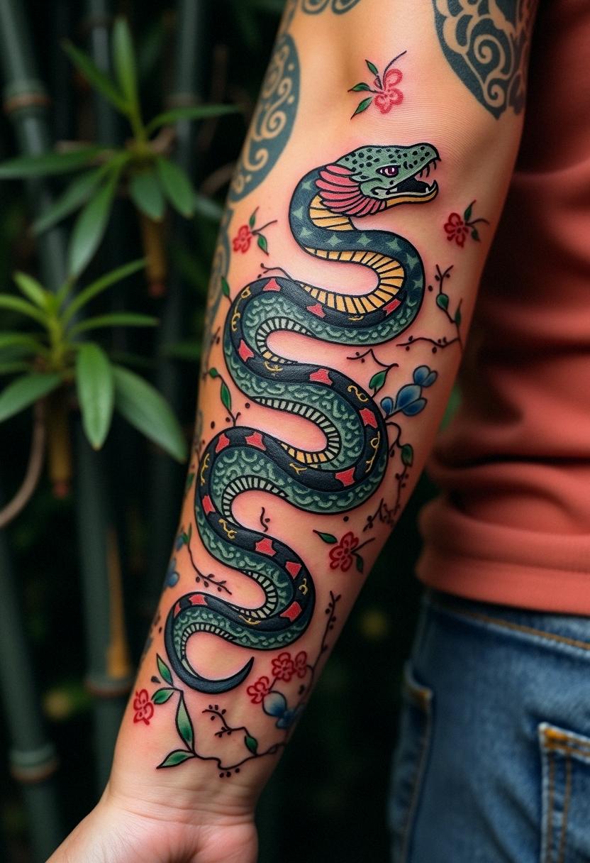 japanese snake tattoo
