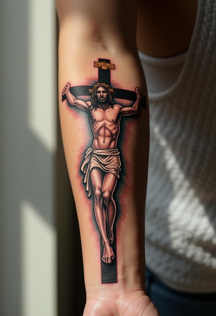 jesus on cross tattoo