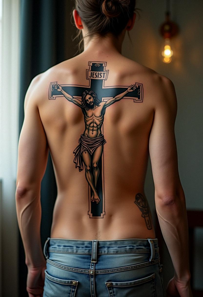 jesus on cross tattoo