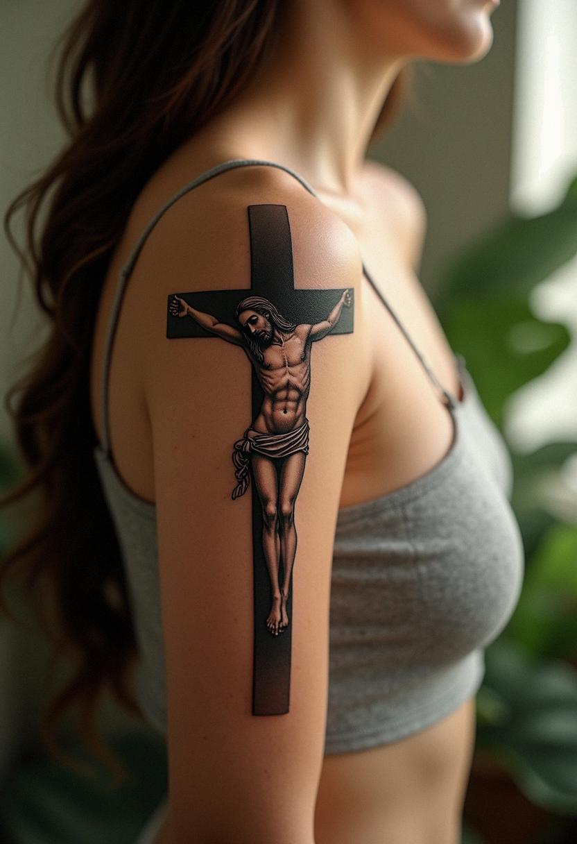jesus on cross tattoo