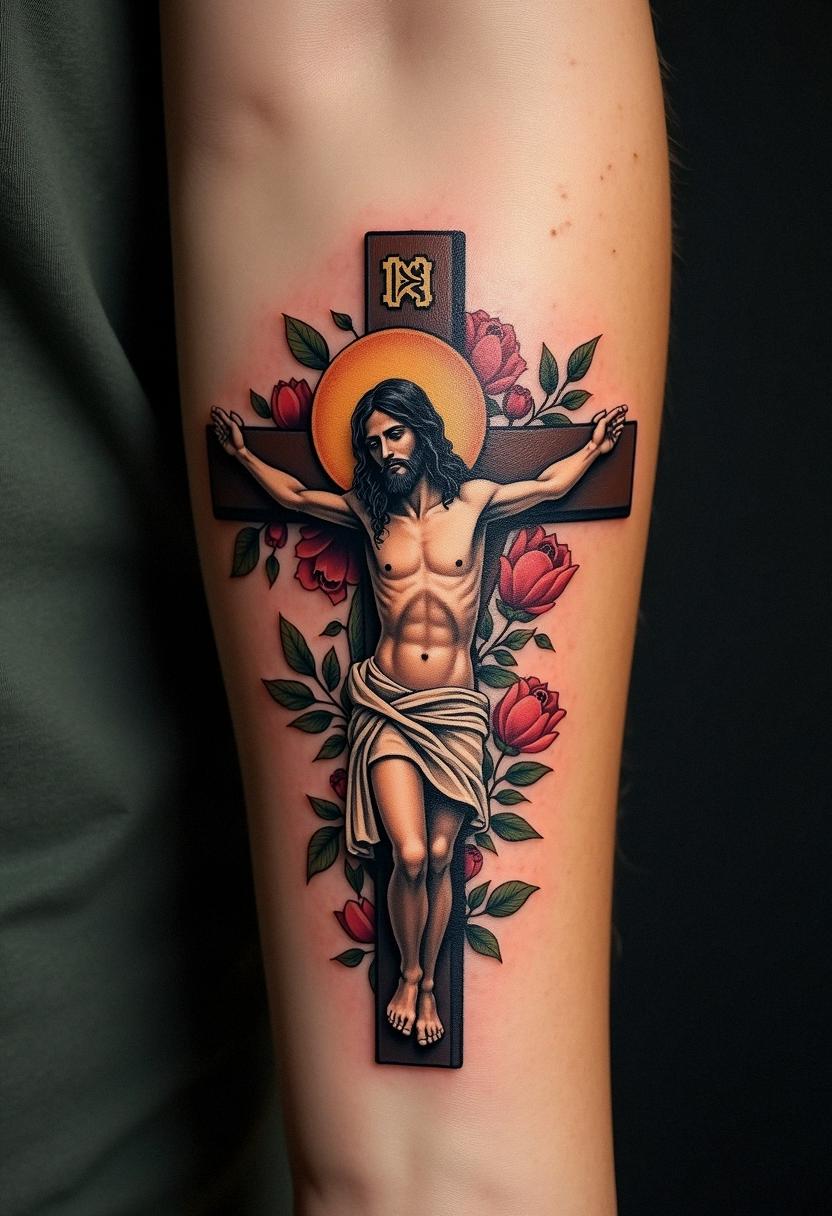 jesus on cross tattoo