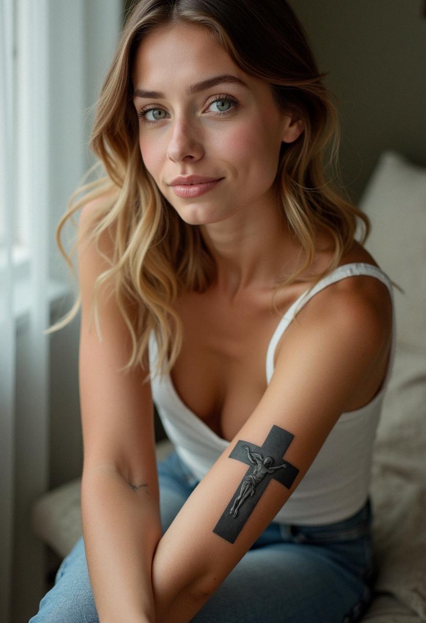 jesus on cross tattoo