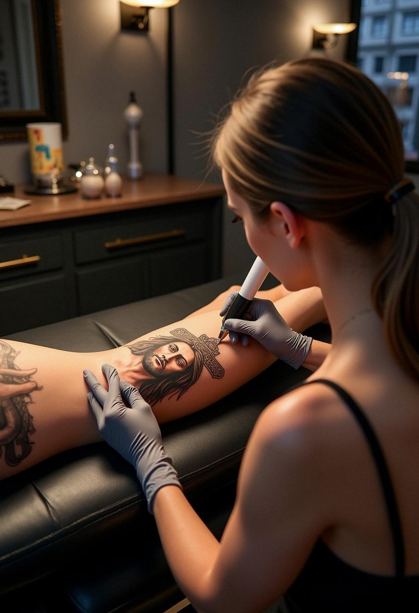 jesus on cross tattoo