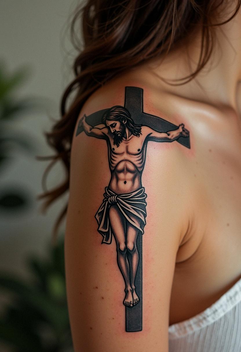 jesus on cross tattoo