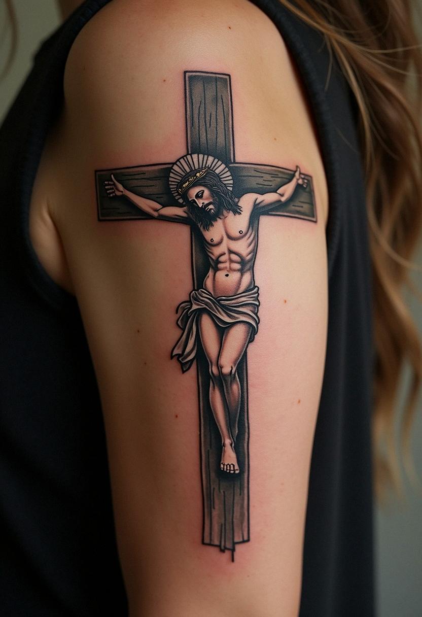 jesus on cross tattoo