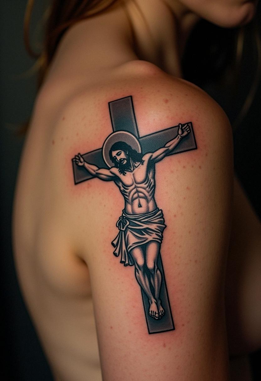 jesus on cross tattoo
