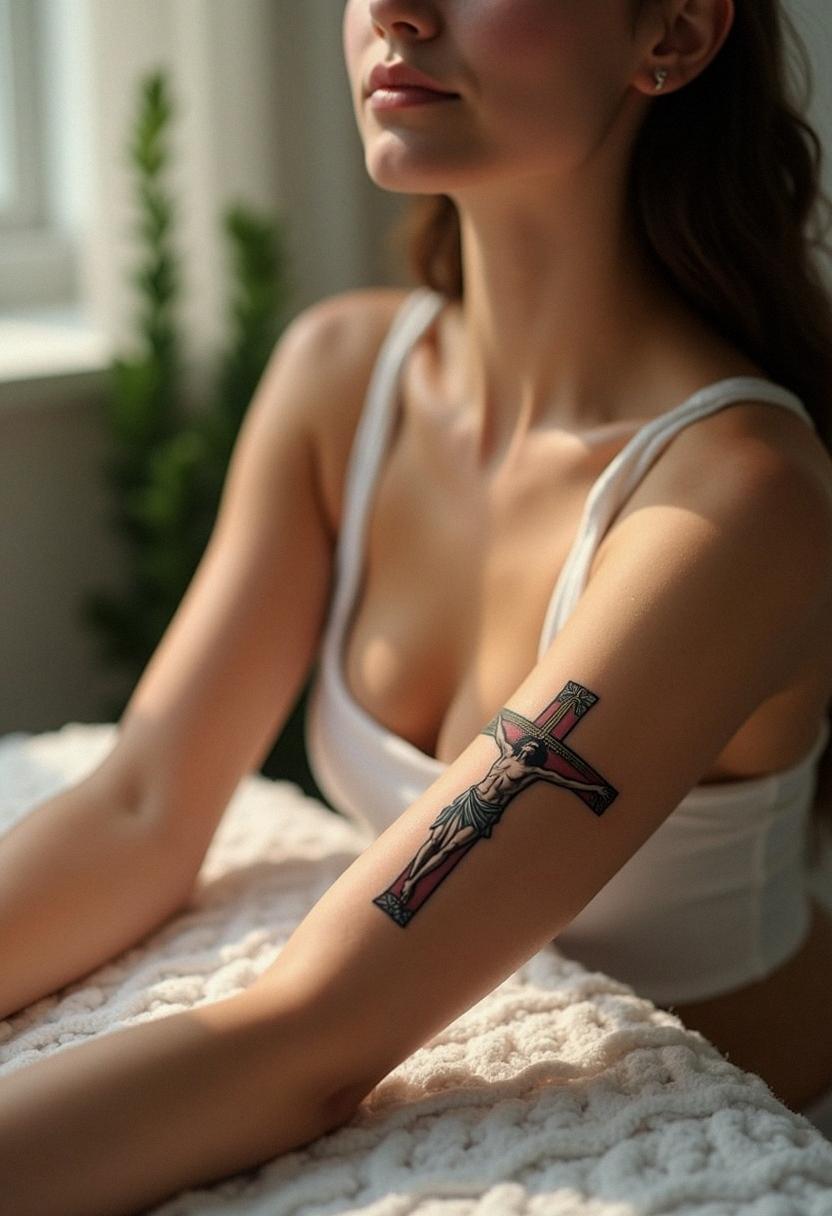 jesus on cross tattoo