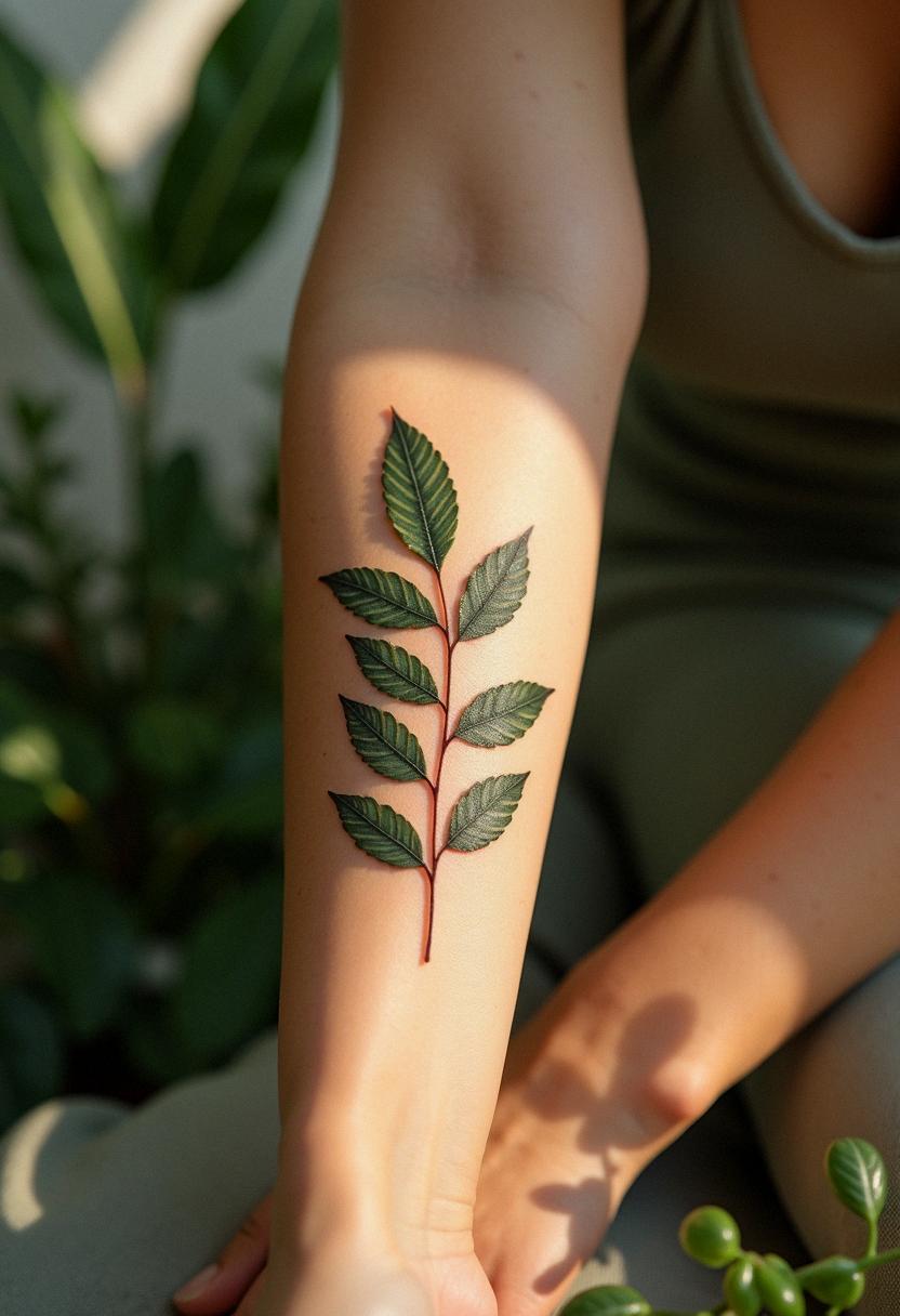 leaf tattoo