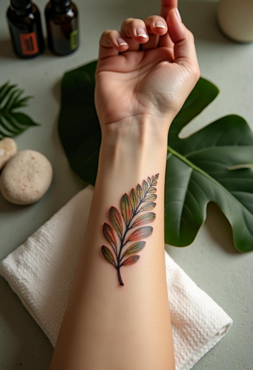 leaf tattoo