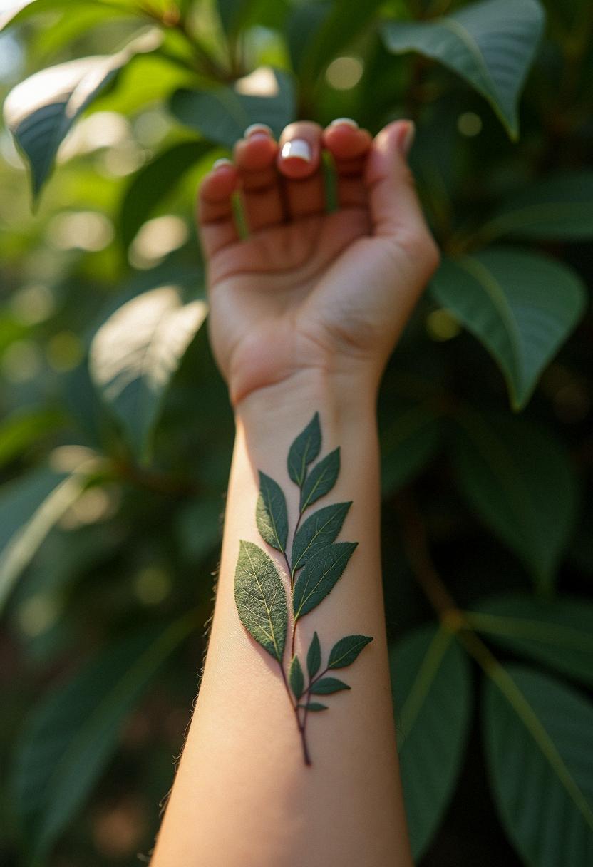 leaf tattoo