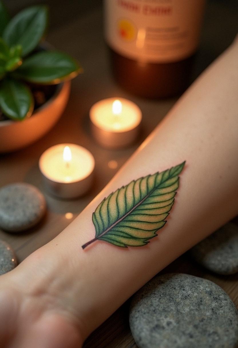 leaf tattoo