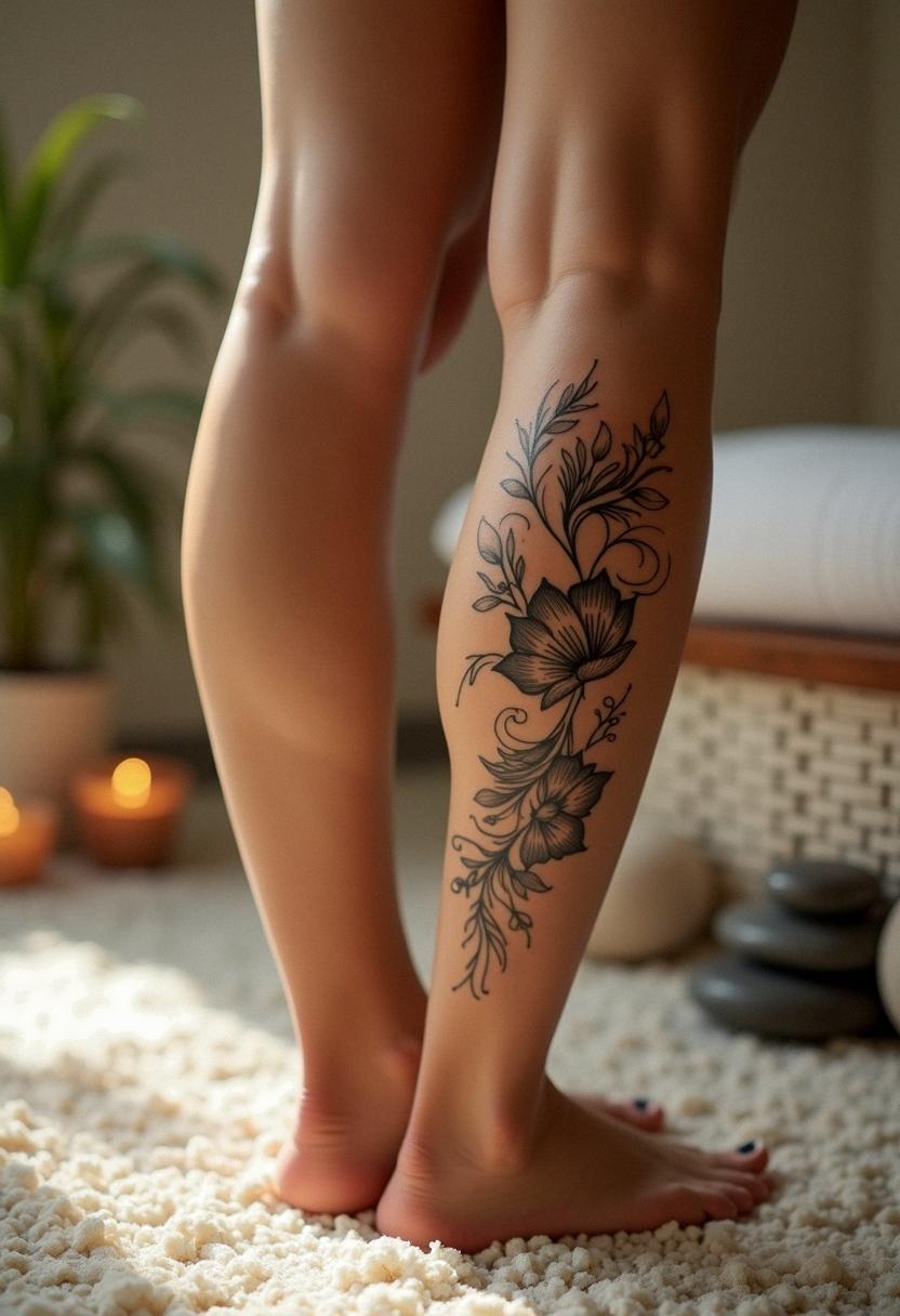 leg calf tattoo