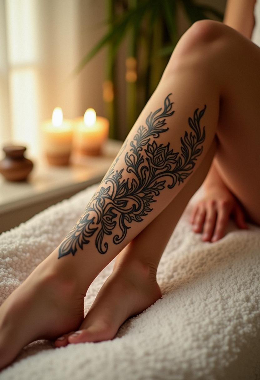 leg calf tattoo