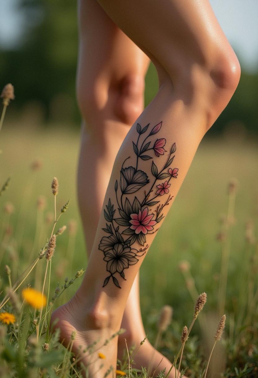 leg calf tattoo