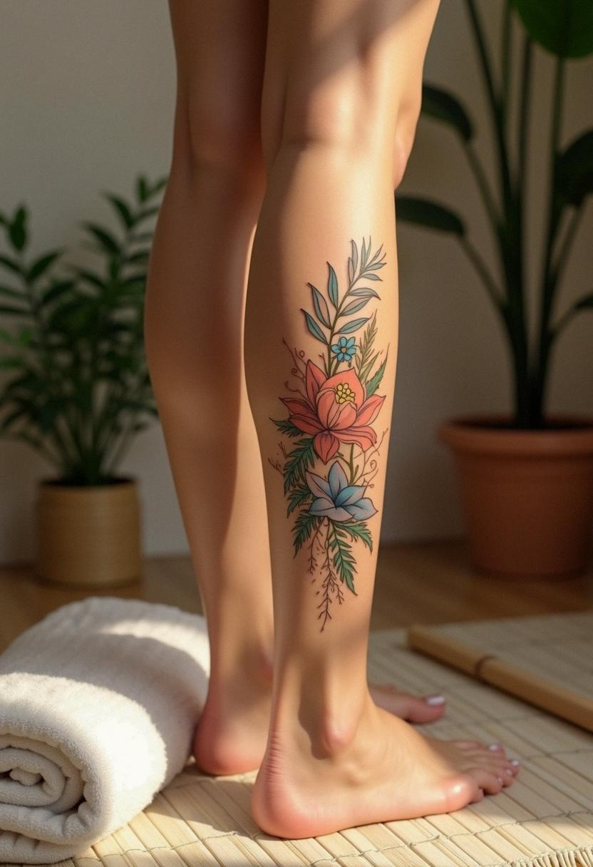 leg calf tattoo