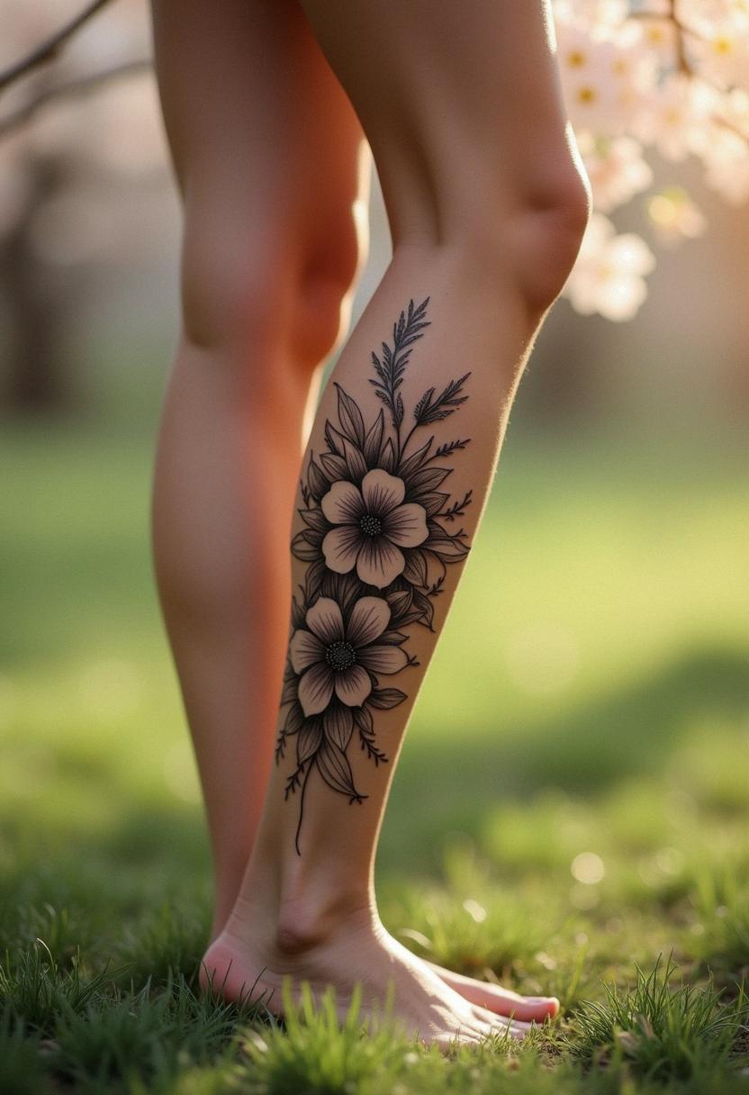 leg calf tattoo