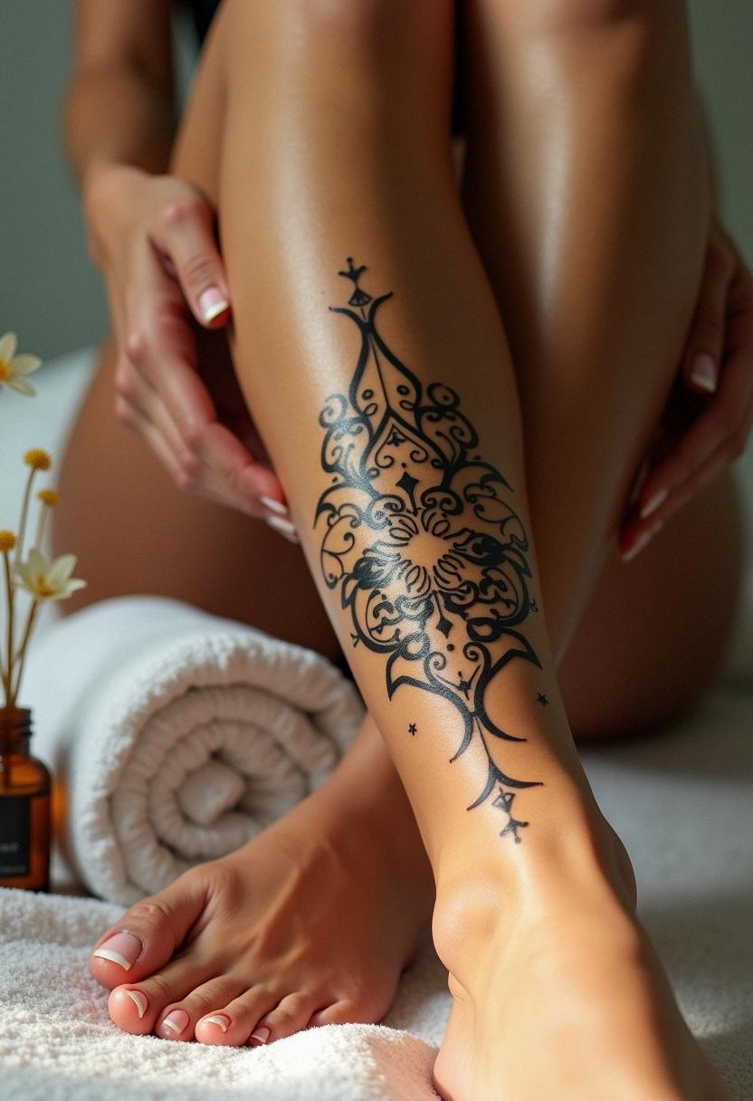leg calf tattoo