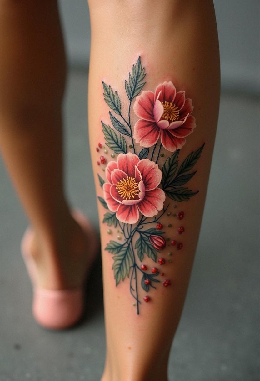 leg calf tattoo
