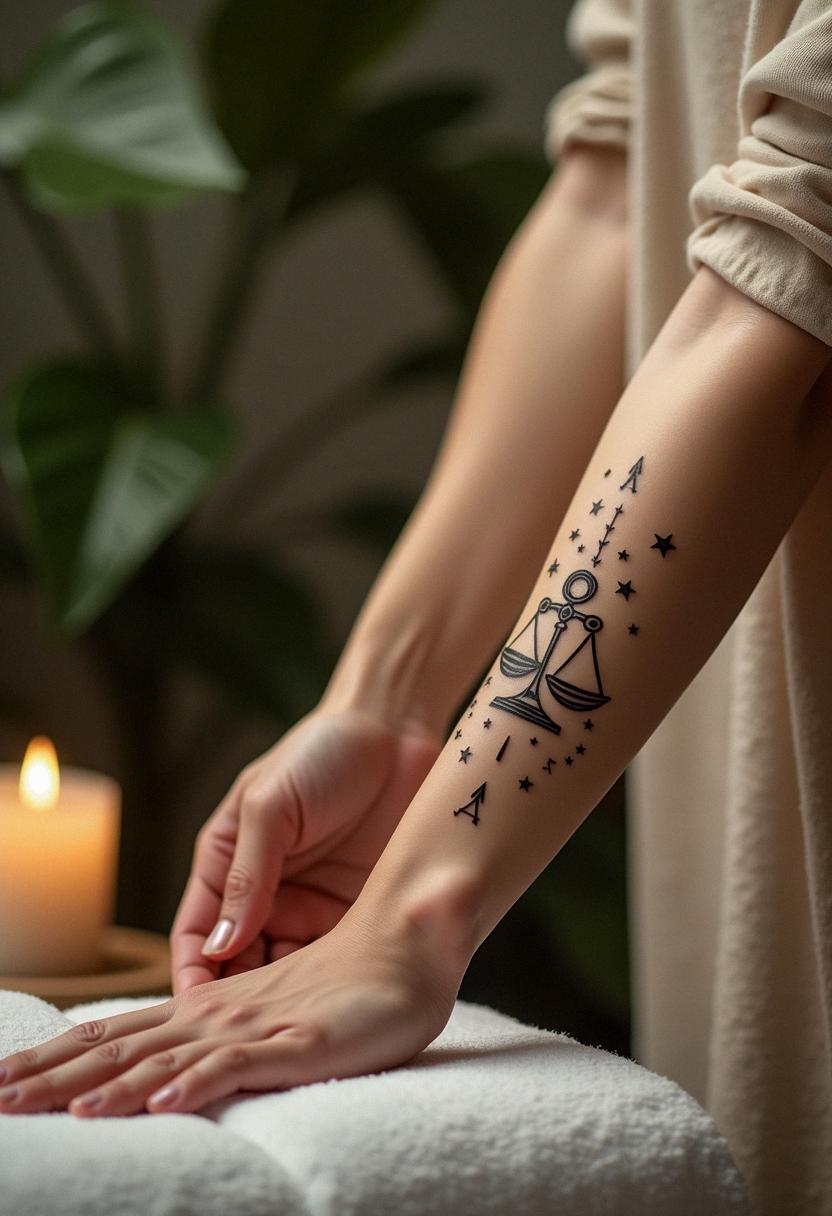 libra symbol tattoo
