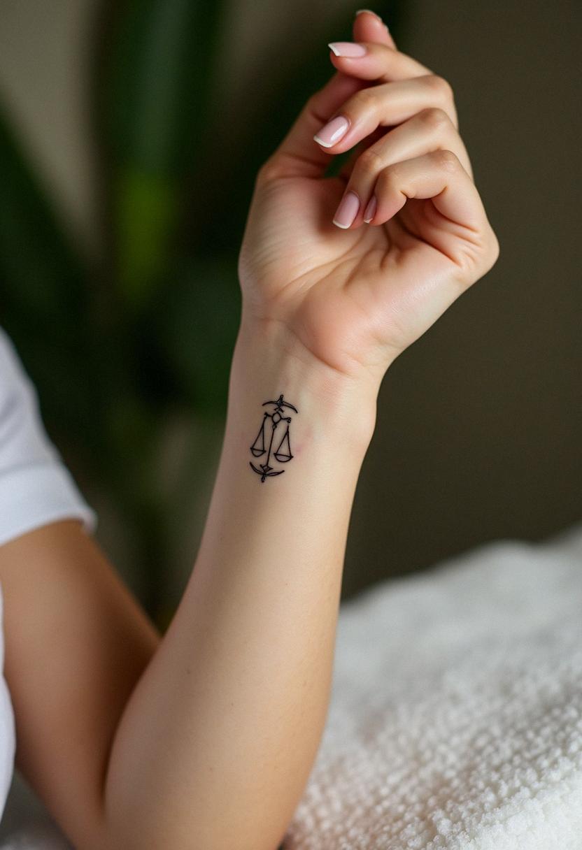 libra symbol tattoo