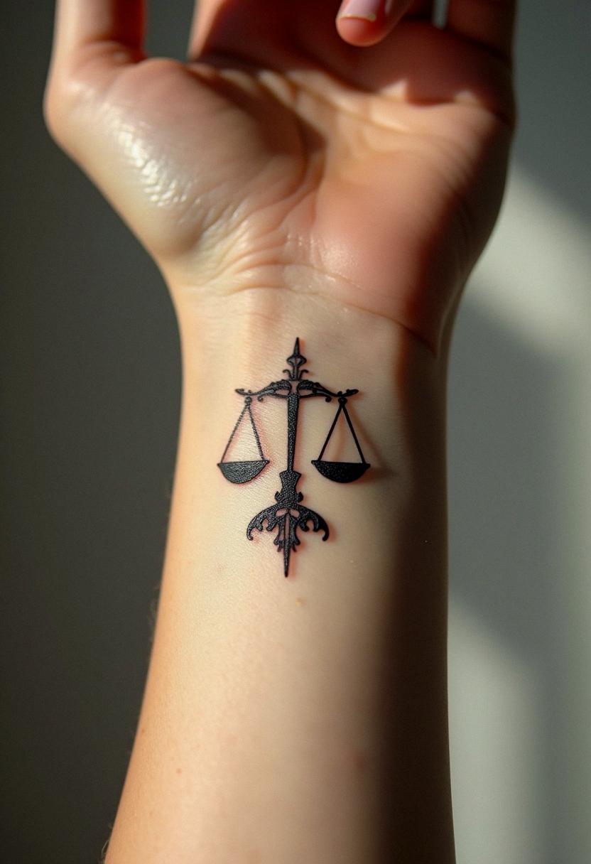 libra symbol tattoo