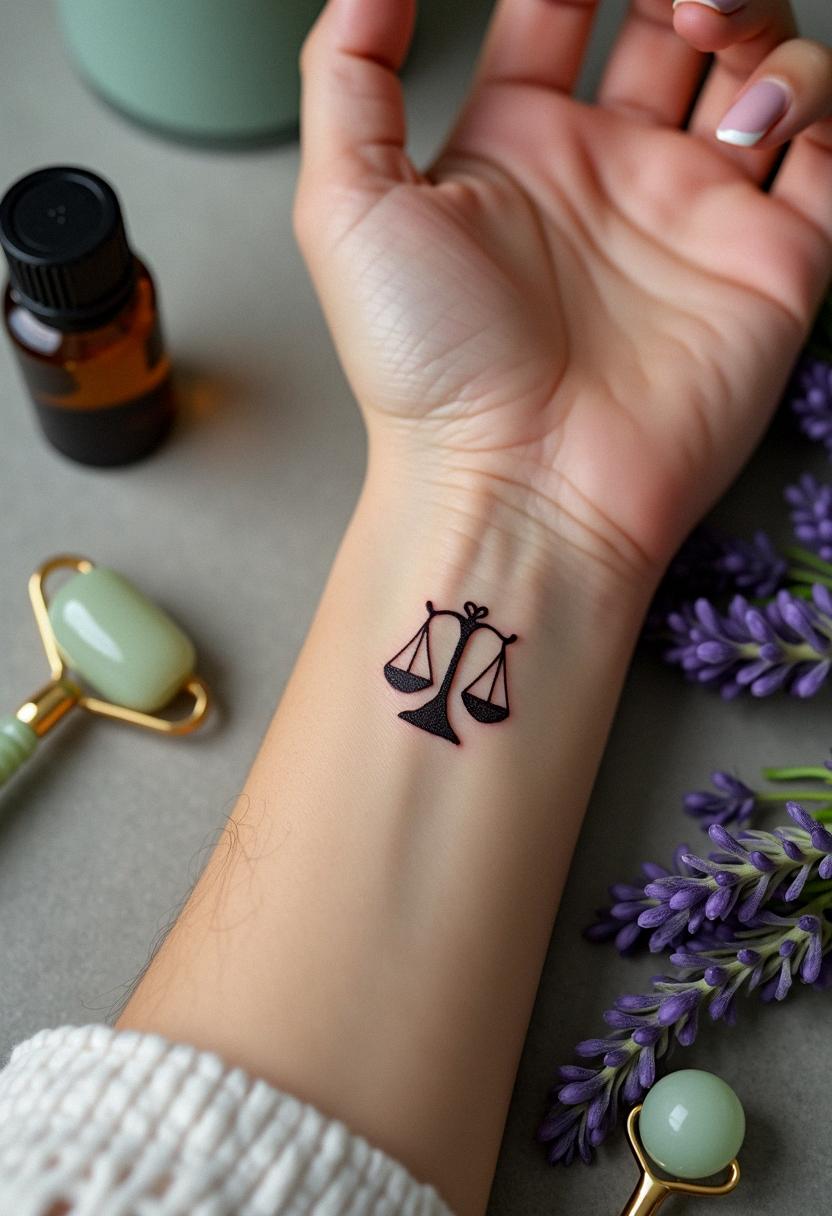 libra symbol tattoo
