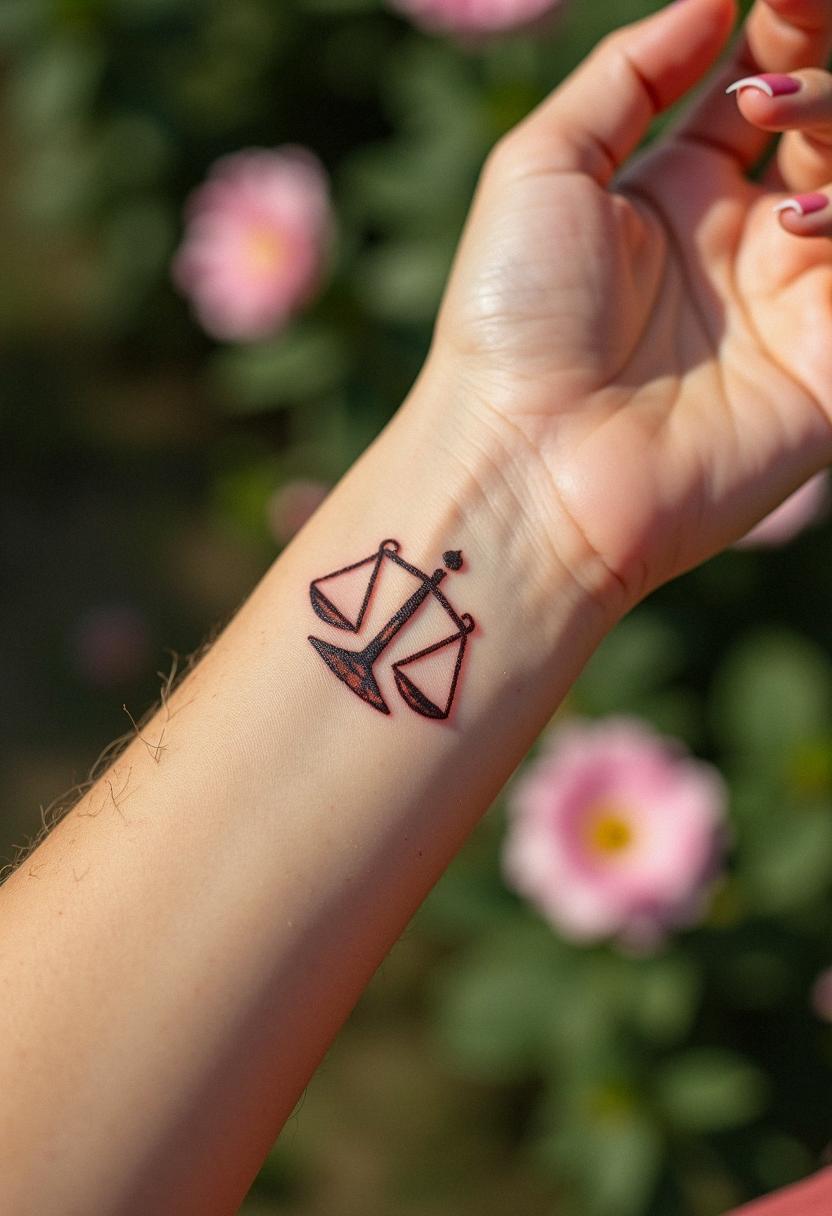 libra symbol tattoo
