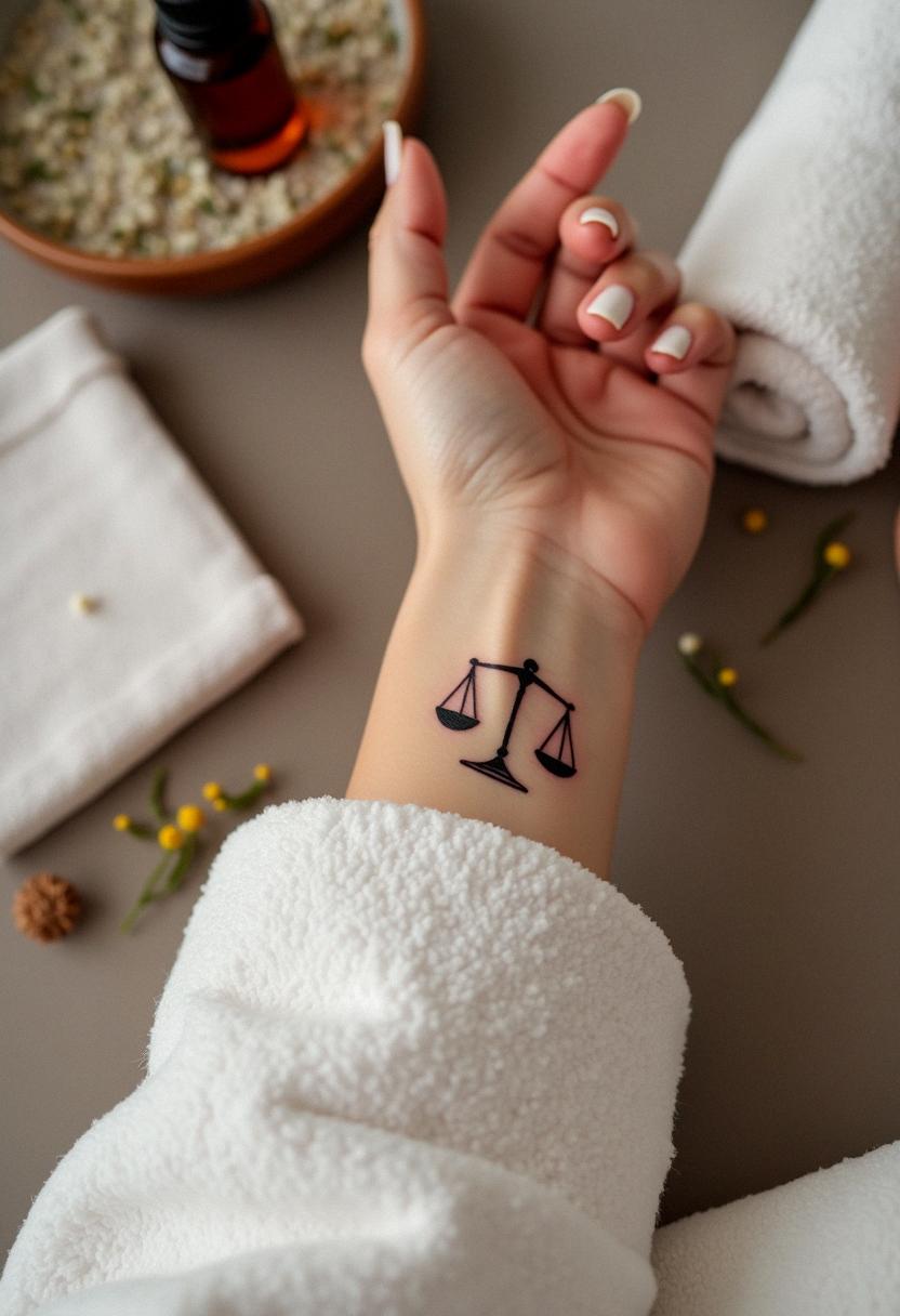 libra symbol tattoo