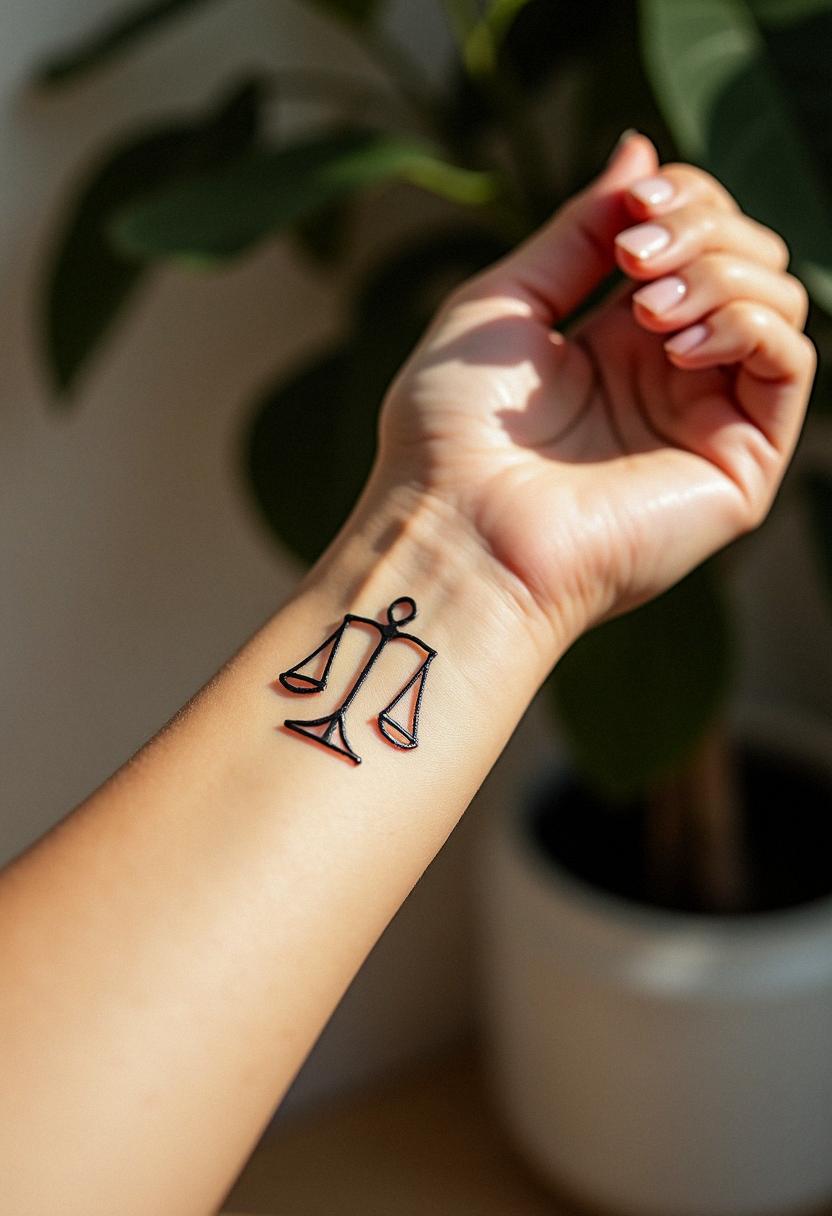 libra symbol tattoo