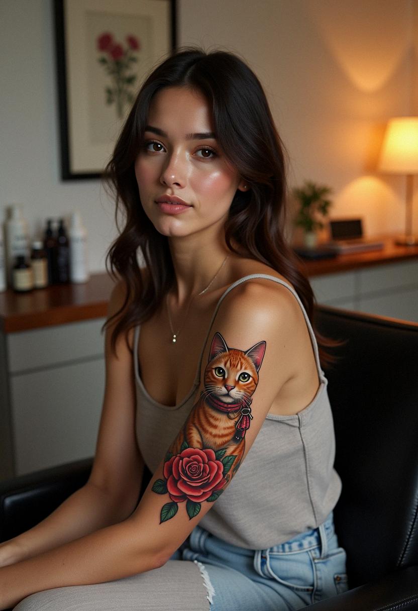 lucky cat tattoo
