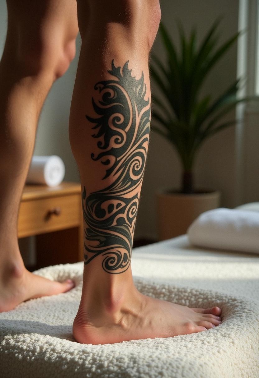 male leg tattoos